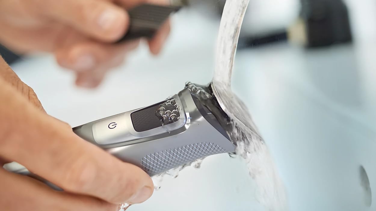 Philips Multi Groomer 8000 Series extra wide body trimmer in use