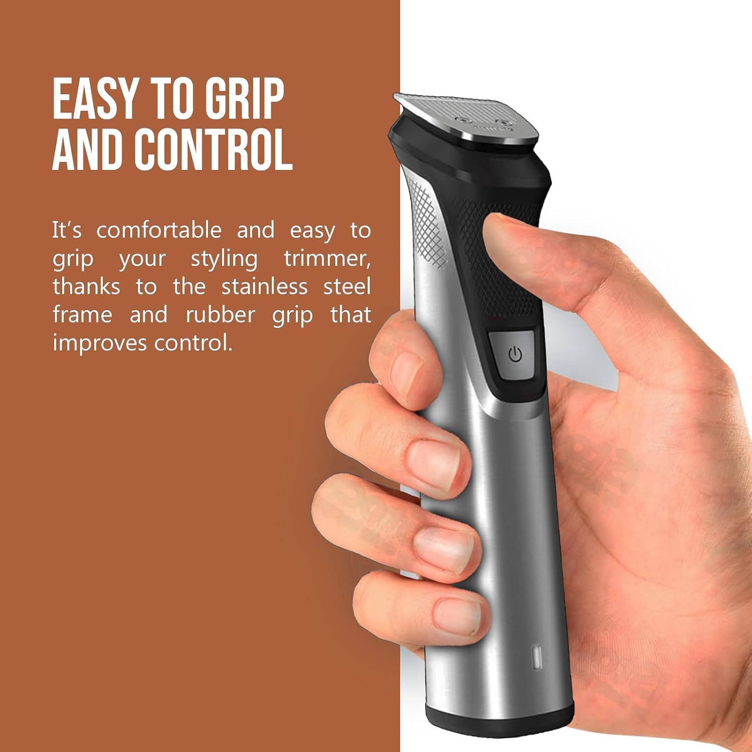 Philips extra-wide hair trimmer for fast, even hair clipping.