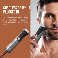 Philips rotary nose and ear trimmer for quick, hygienic maintenance.