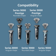 Philips Norelco compatibility series S9000 close-up demonstrates easy pairing with S9000 shavers