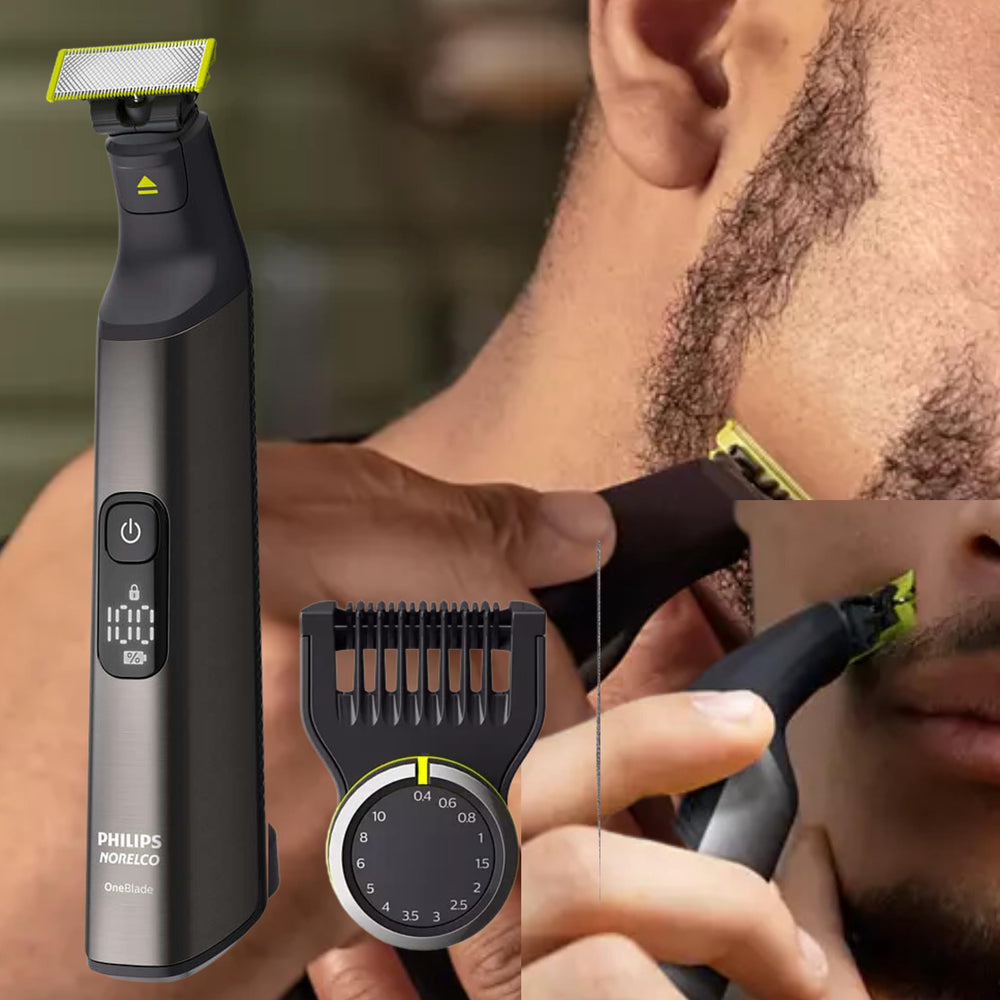 Philips Norelco OneBlade Pro charging stand keeps your grooming setup powered.