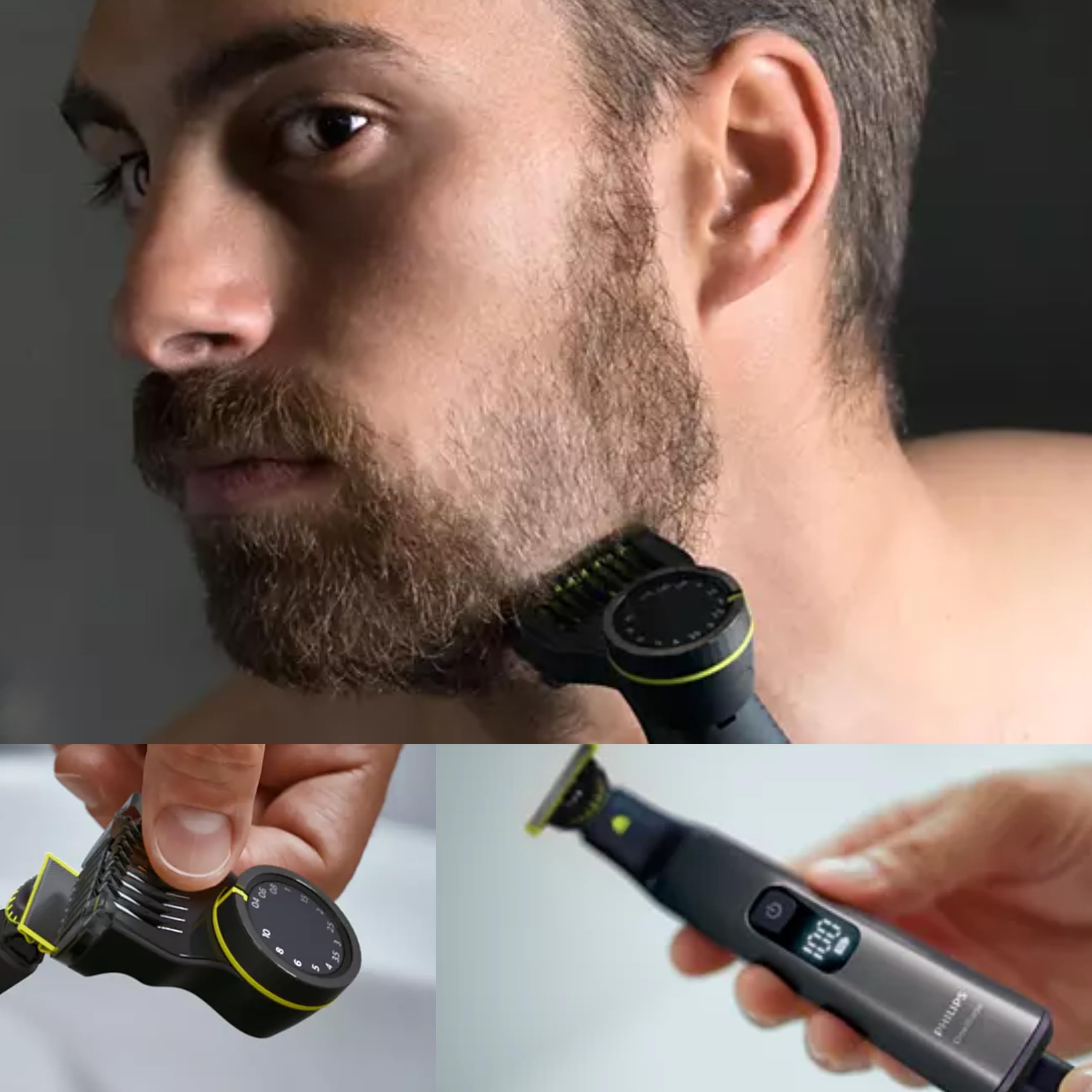 Philips Norelco OneBlade Pro dual-sided edge blade delivers precise lines and visibility.