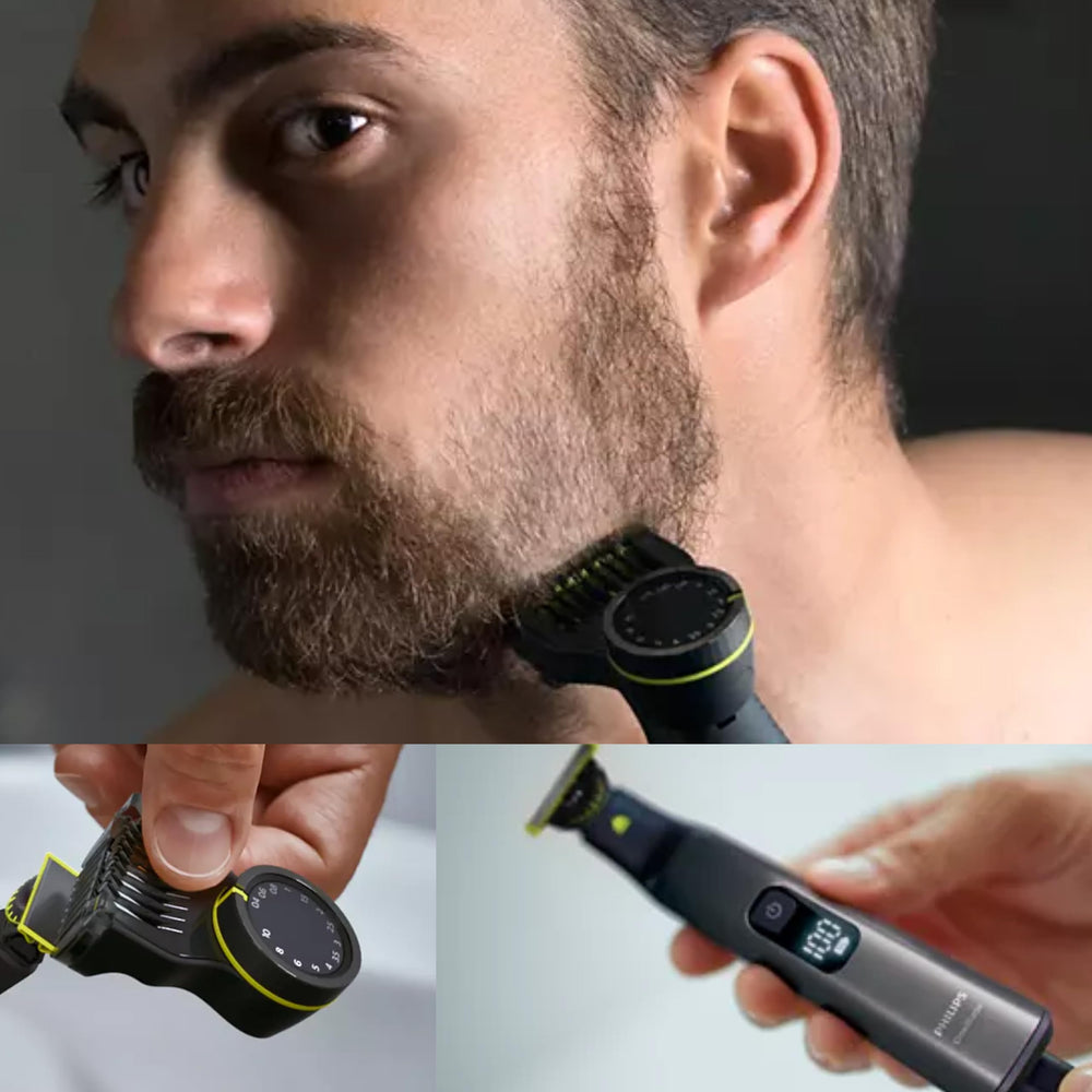 Philips Norelco OneBlade Pro dual-sided edge blade delivers precise lines and visibility.