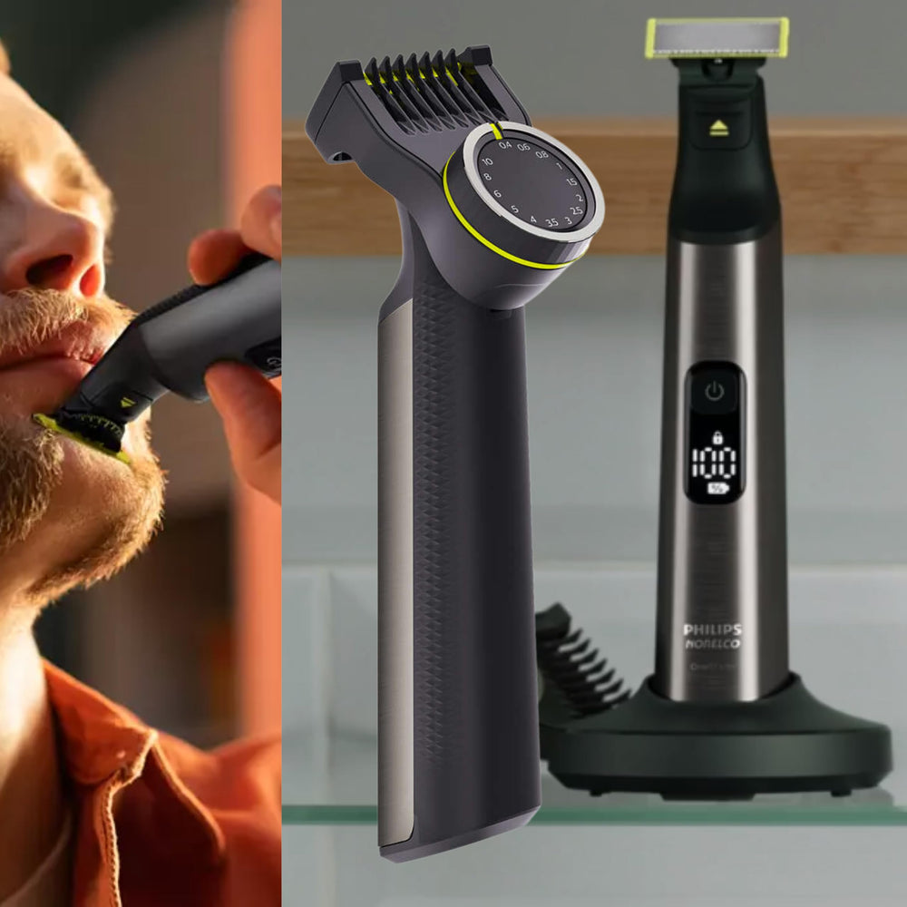 Philips Norelco OneBlade Pro precision comb provides 14-length settings for exact trims.