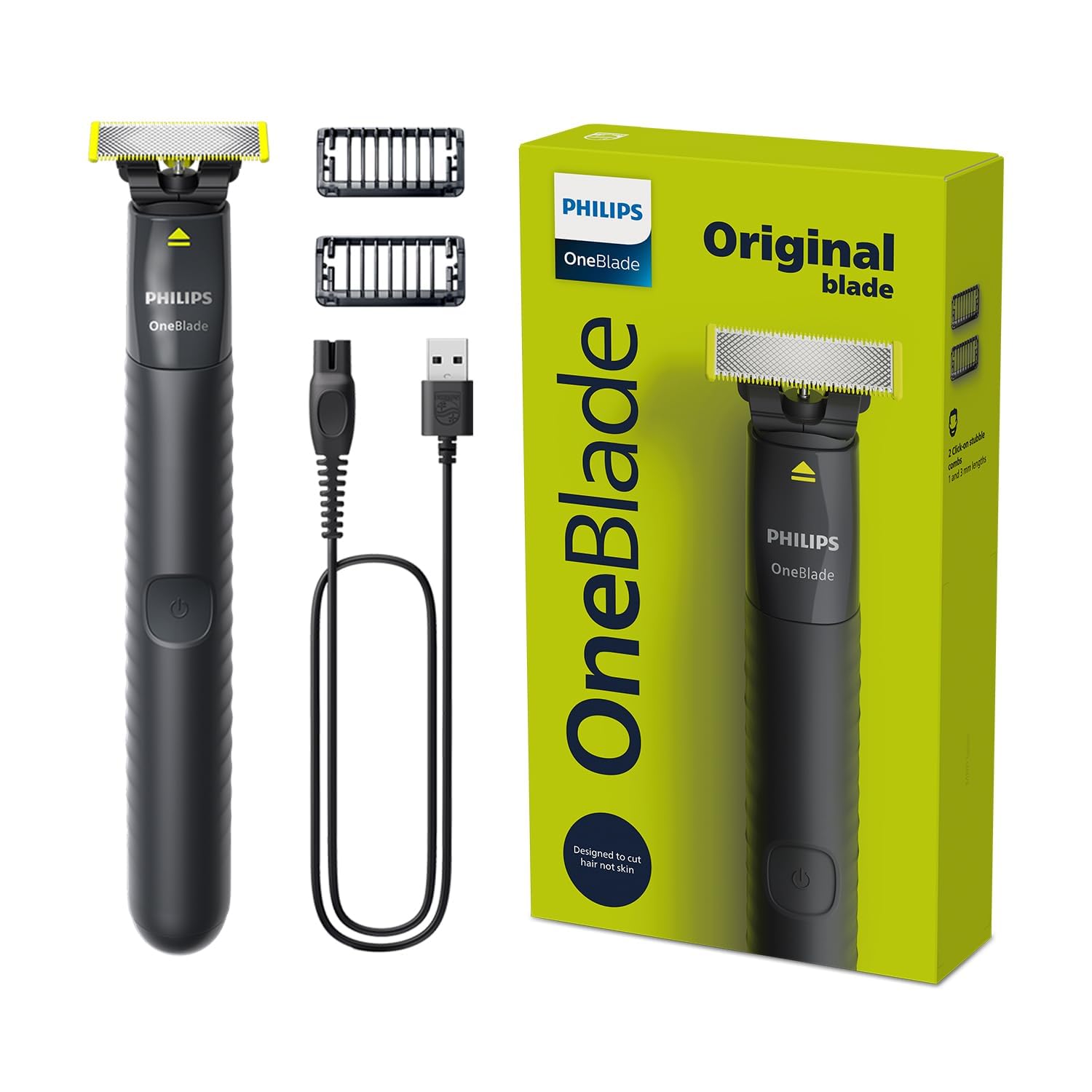Philips One Blade Face handle enables versatile shaving and precise edging