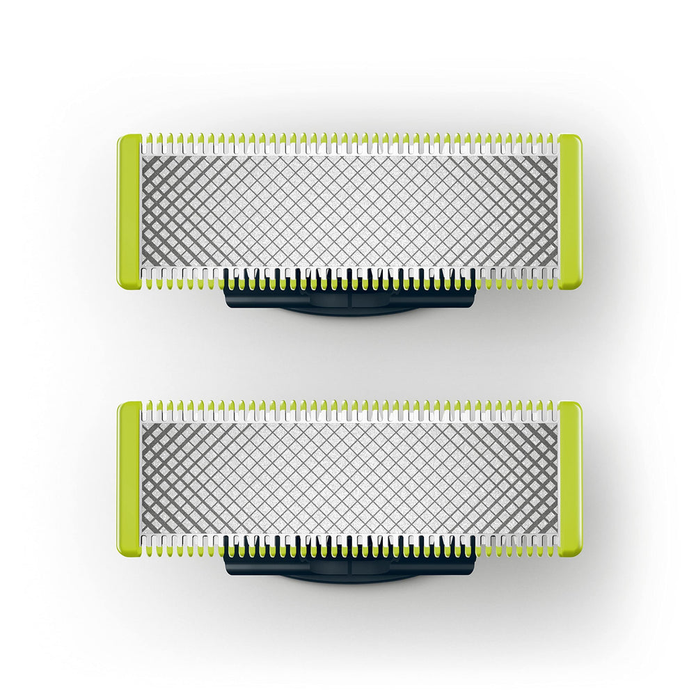Philips OneBlade 2 blades front view—authentic replacement for precise grooming.