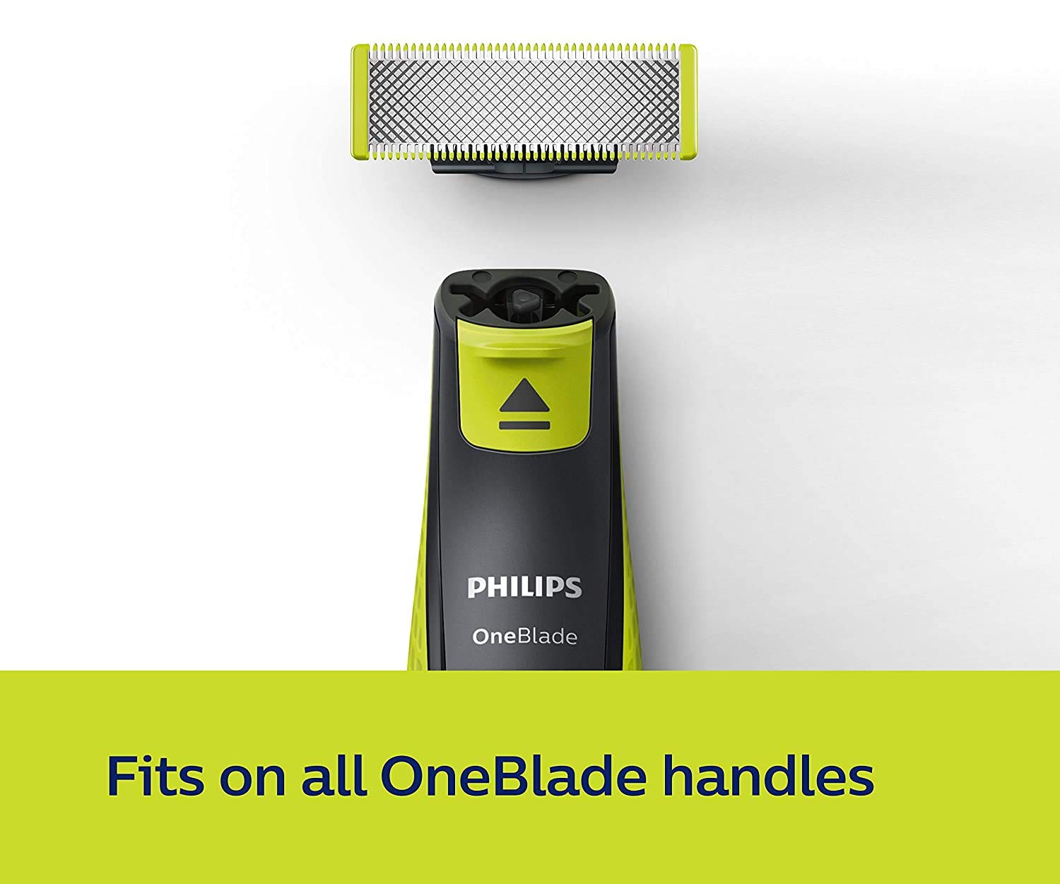 Philips OneBlade dual-sided blade cutting up and down for precise lines