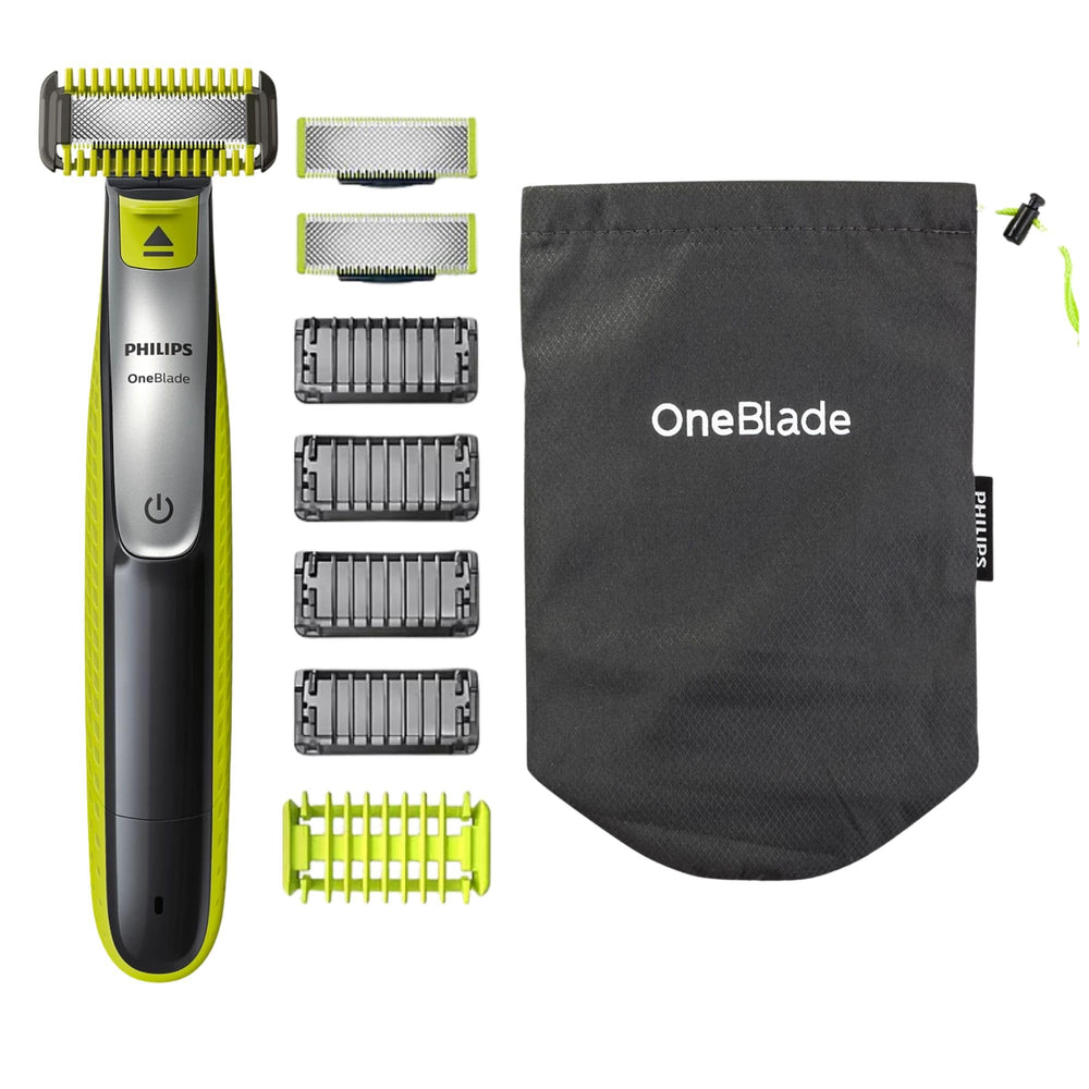 Philips OneBlade edge-cut dual blade enables precise lines for clean facial trimming.