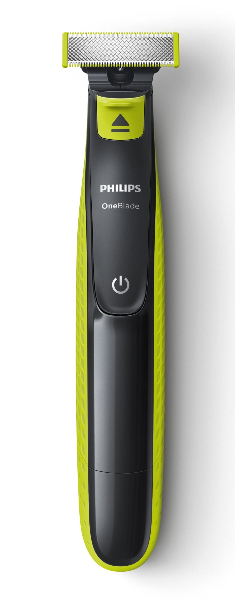 Philips OneBlade QP2520 beard-trim-action captures versatile facial grooming.