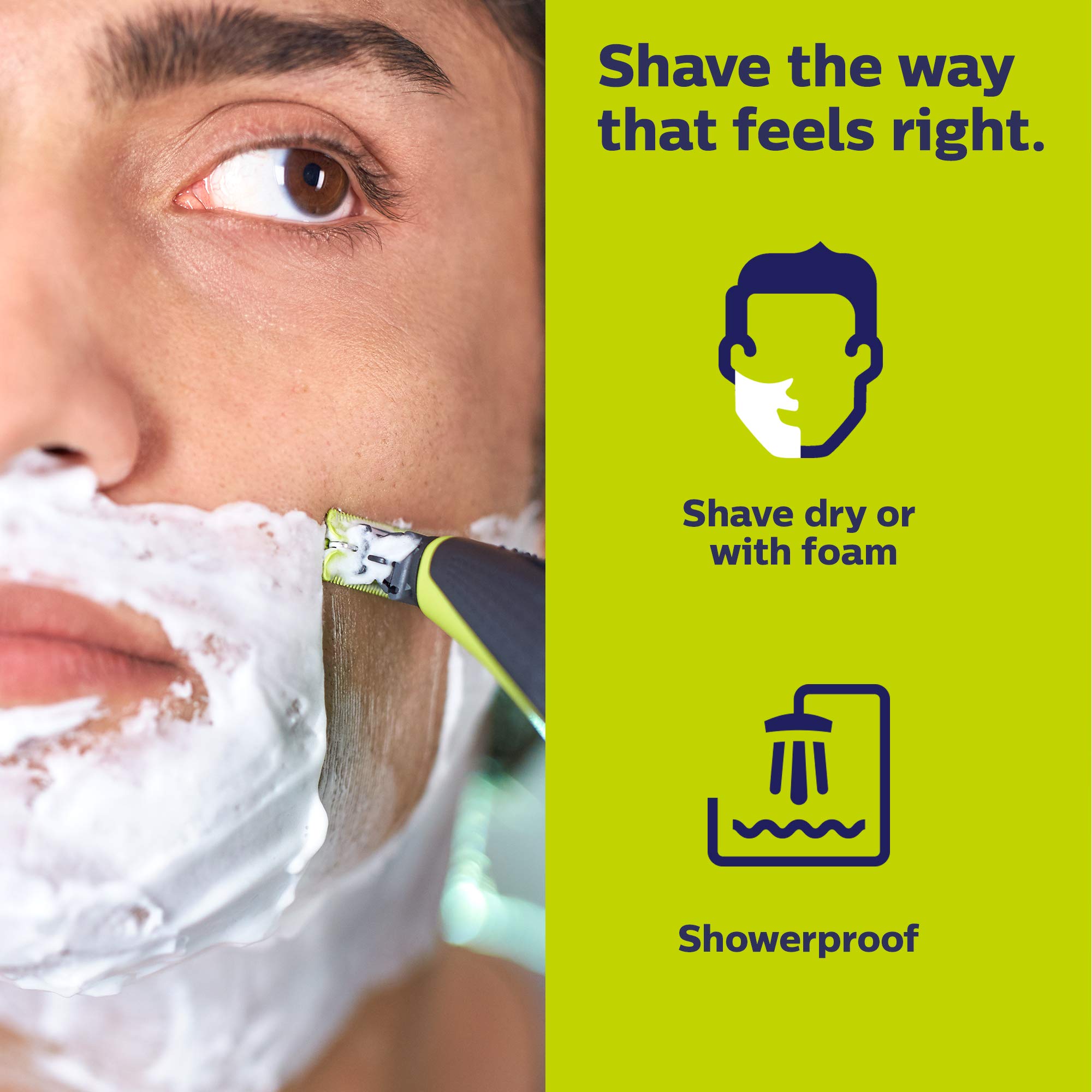 Philips OneBlade QP2520 compact-design highlights portable grooming on the go.