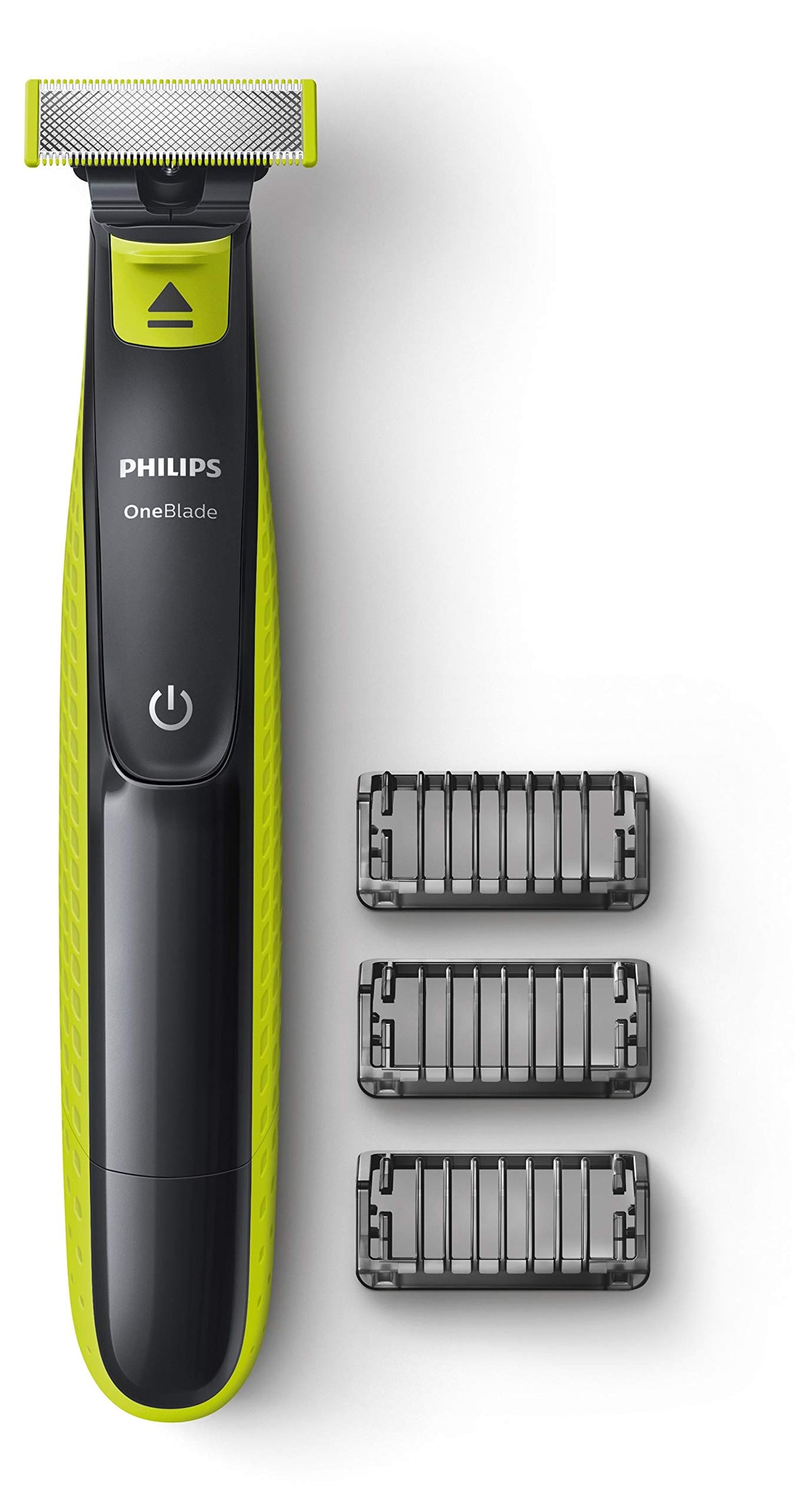 Philips OneBlade QP2520 front view highlights compact design for easy home grooming.