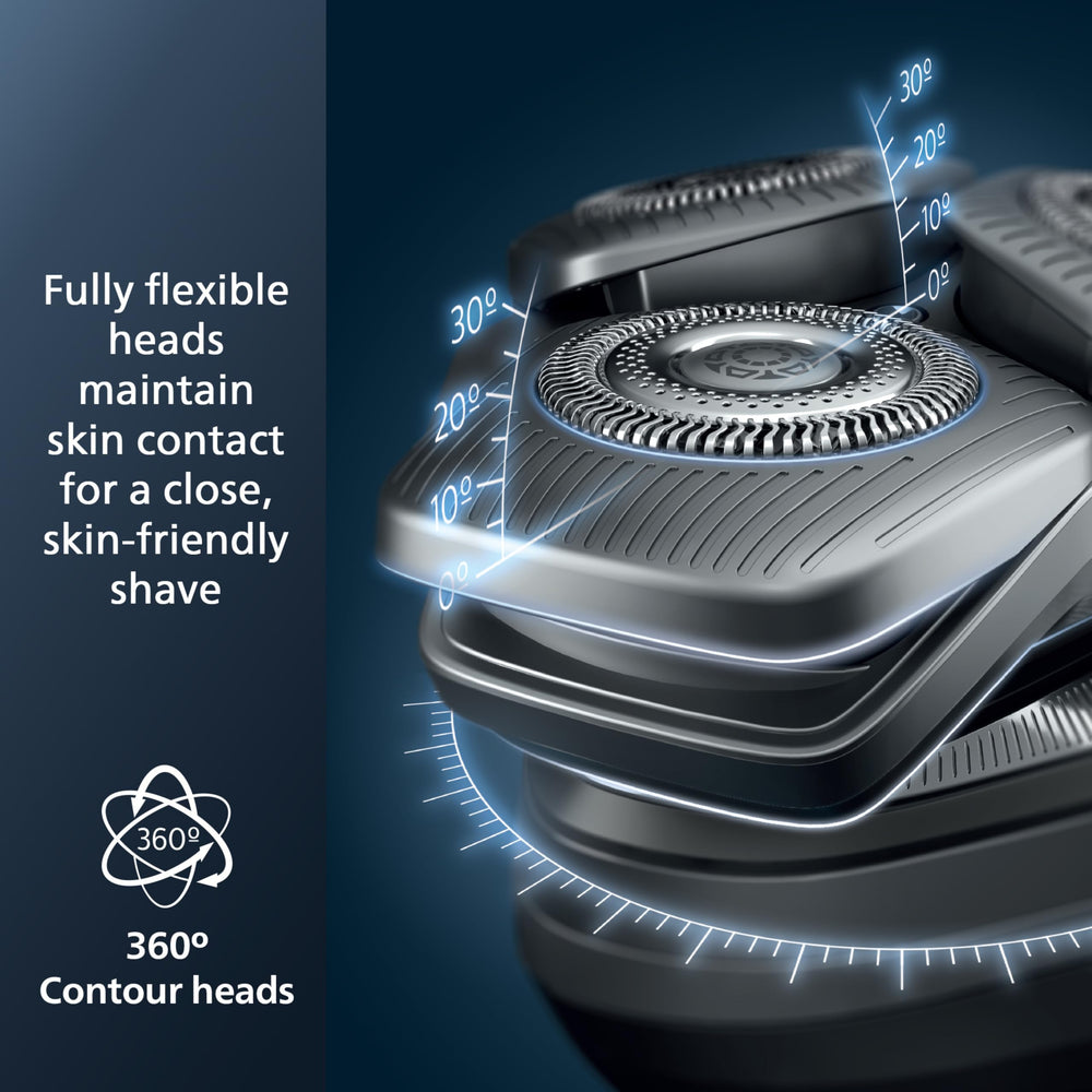 Philips Rechargeable Shaver Series 9000 SenseIQ sensor image highlights density-based adaptive power