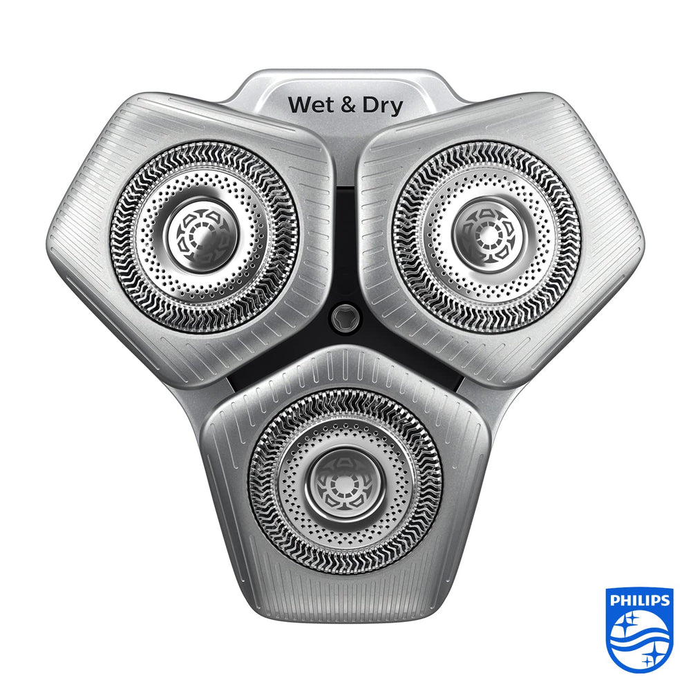 Philips S9000 precision blades detail highlights optimized cutting for smoother grooming.
