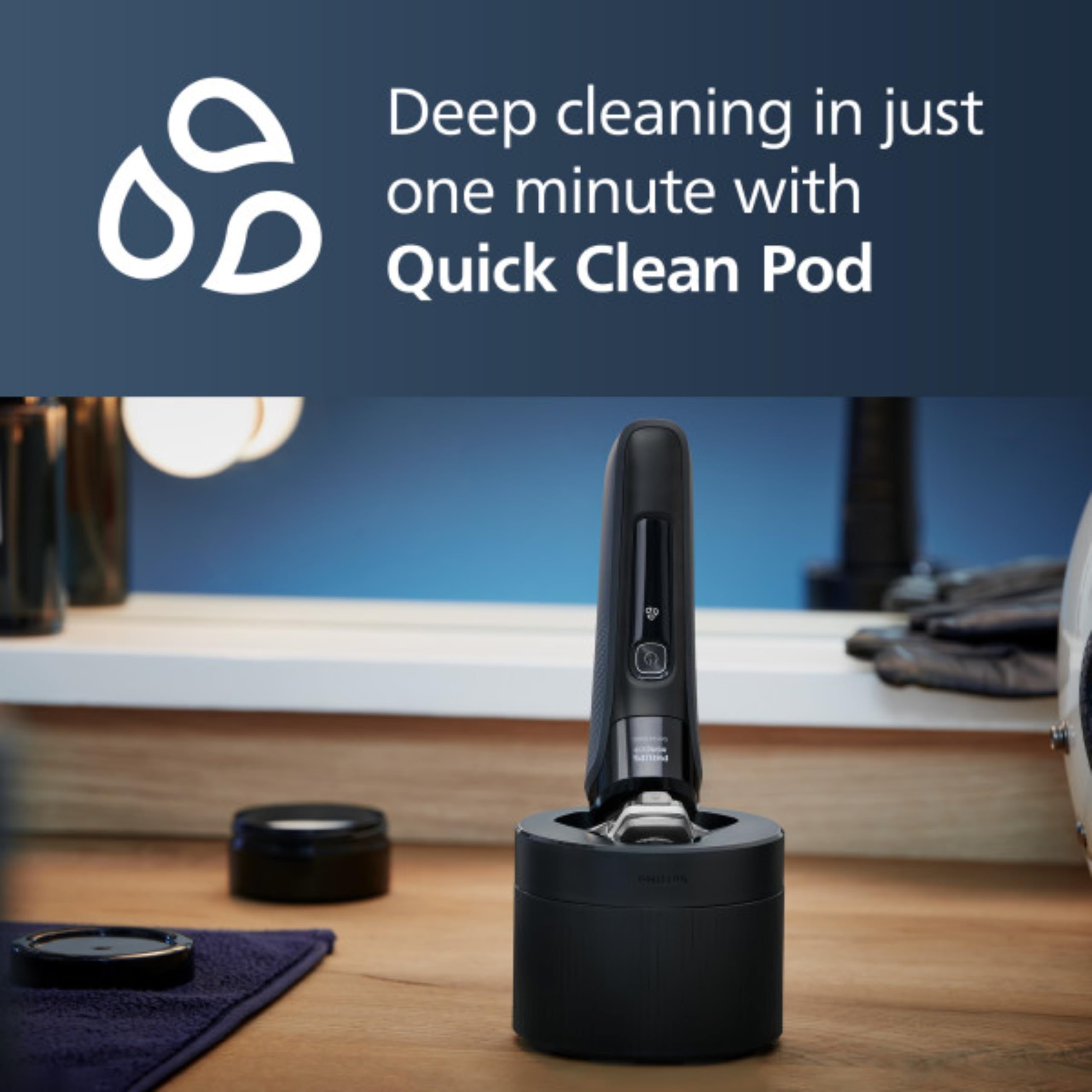 Philips Shaver Series 9000 Smart Hair Sensor detects density for adaptive shave