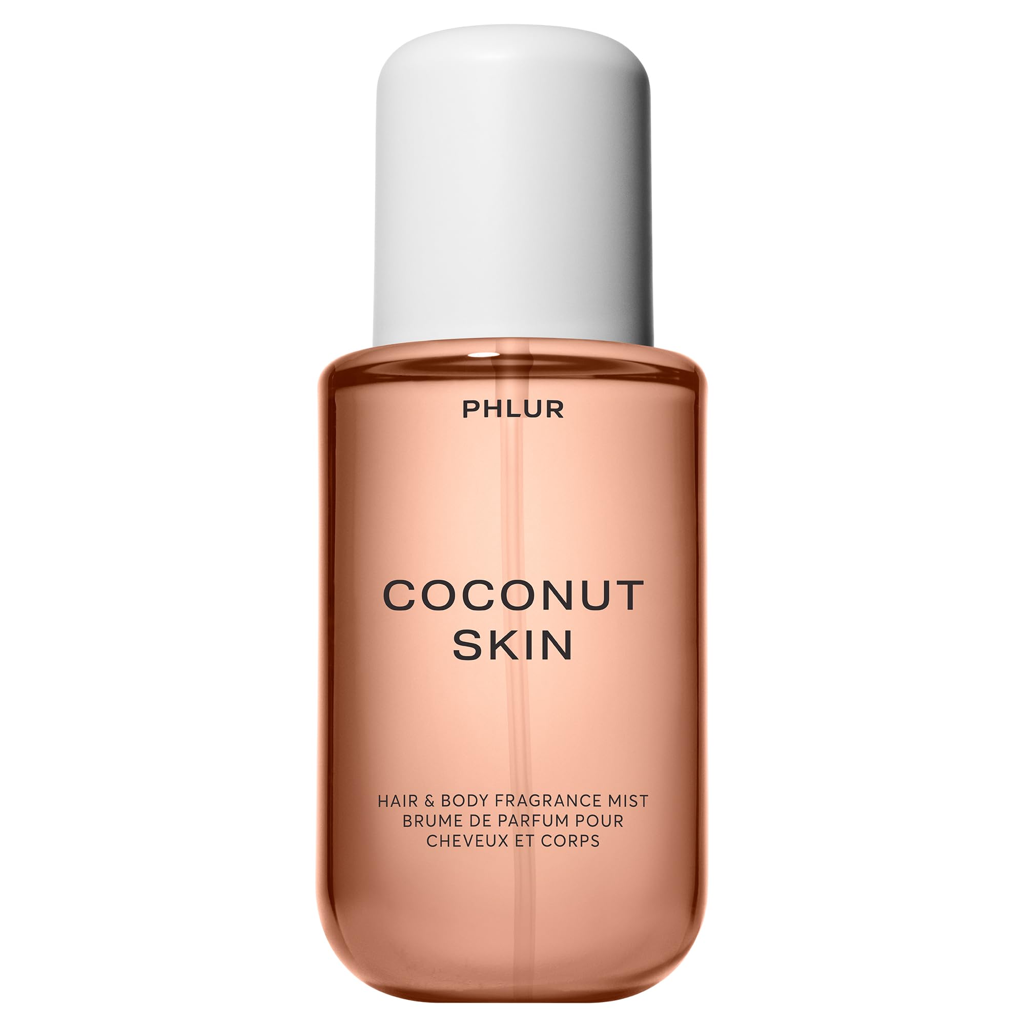 PHLUR Coconut Skin bottle front shows tropical packaging for daily wear.