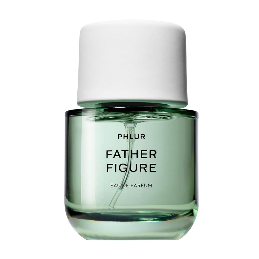 PHLUR Father Figure bottle closeup highlighting green fig scent for everyday wear