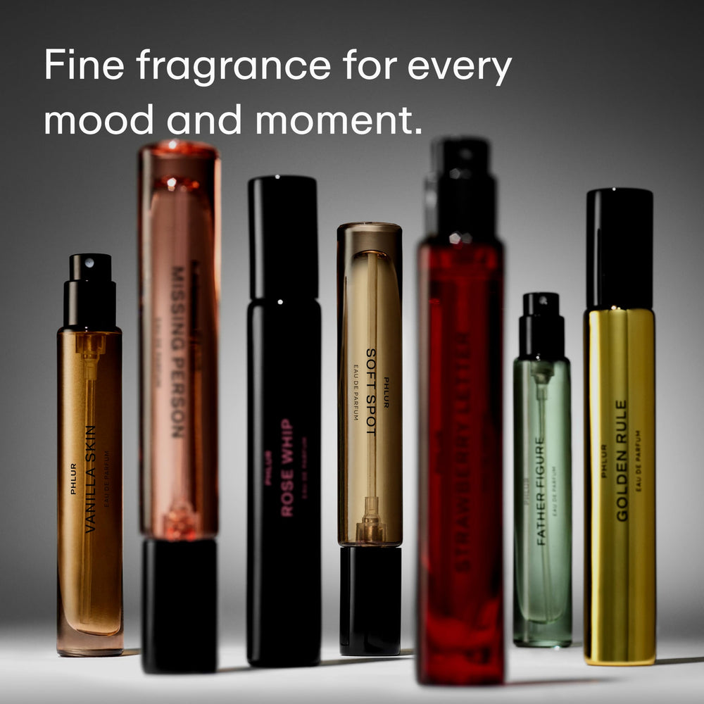 PHLUR Golden Rule heart notes emphasize jasmine and coconut milk richness.