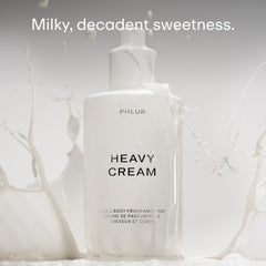 PHLUR Heavy Cream fragrance notes display top, heart, base for a gourmand aroma