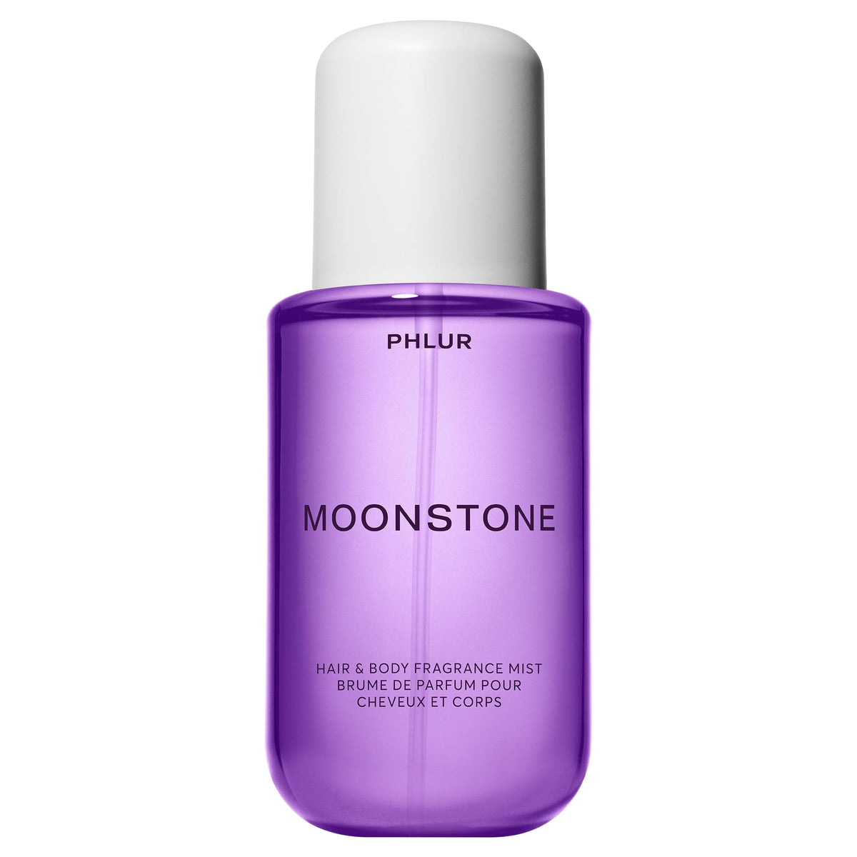 PHLUR Moonstone bottle-front shows premium design for daily fragrance use.