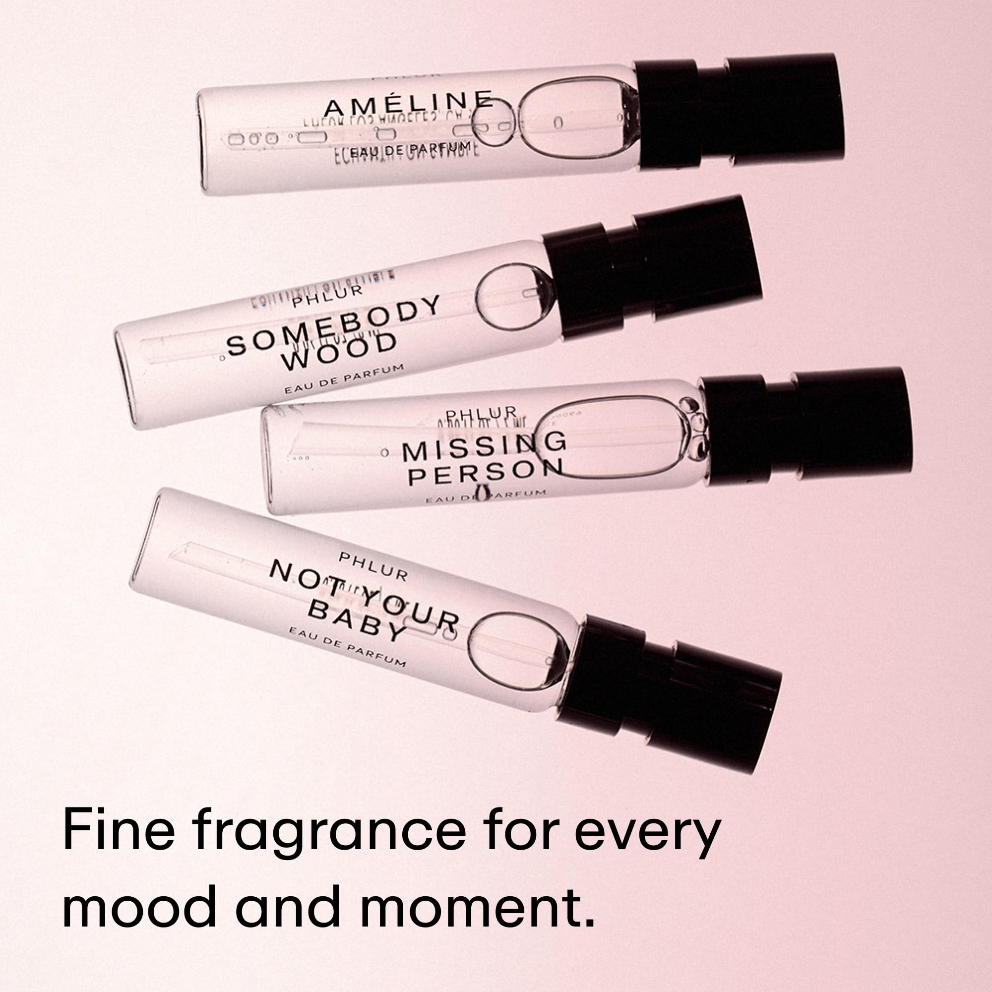PHLUR sample vials 2ml collection enables quick testing of multiple scents.