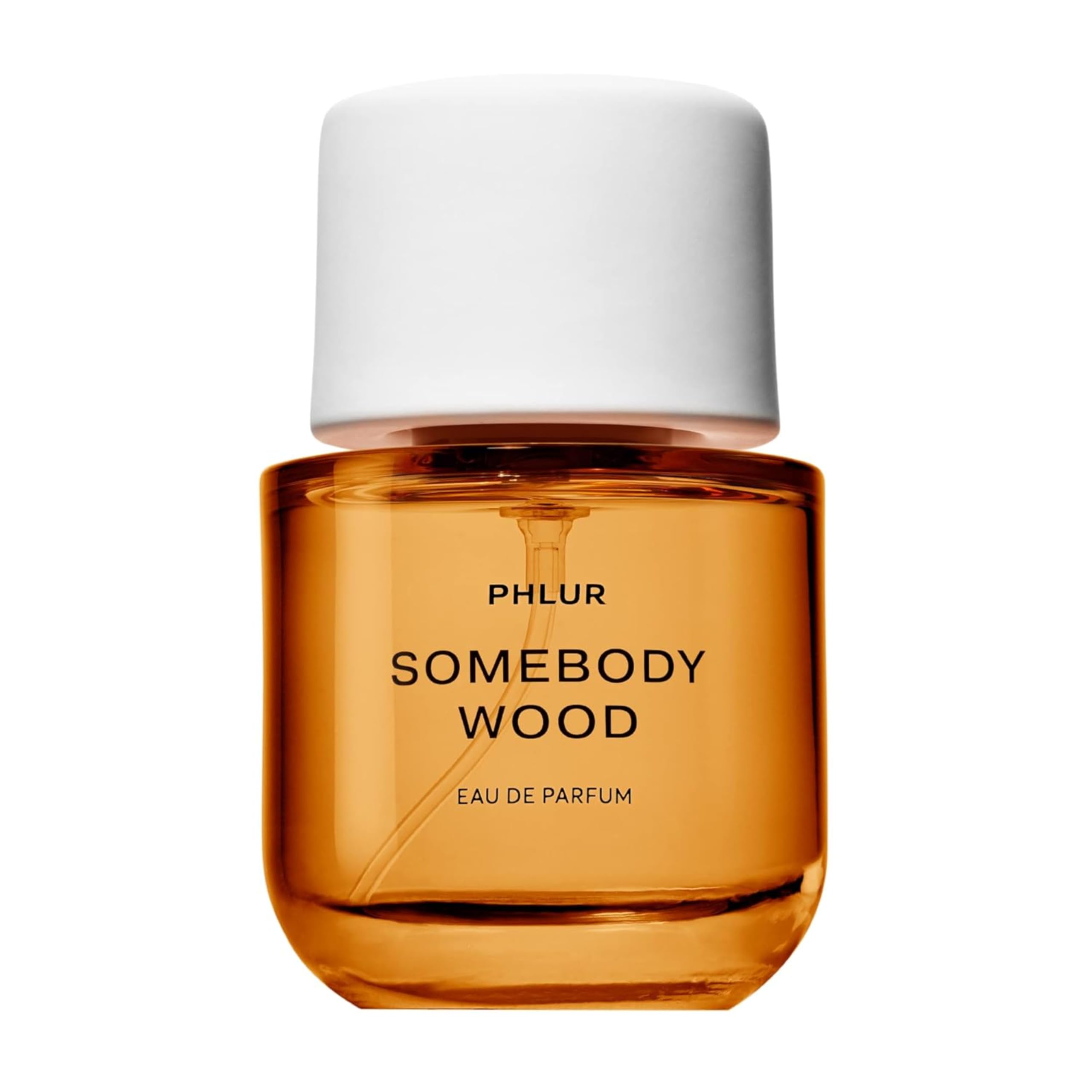 PHLUR Somebody Wood bottle front view ideal for evening wear and confident impressions.