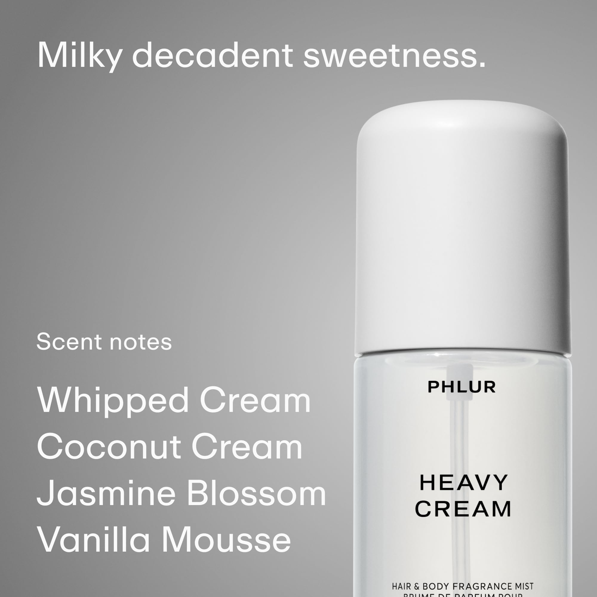 PHLUR Sweet Skin Trio mist spray close-up—light, even application.