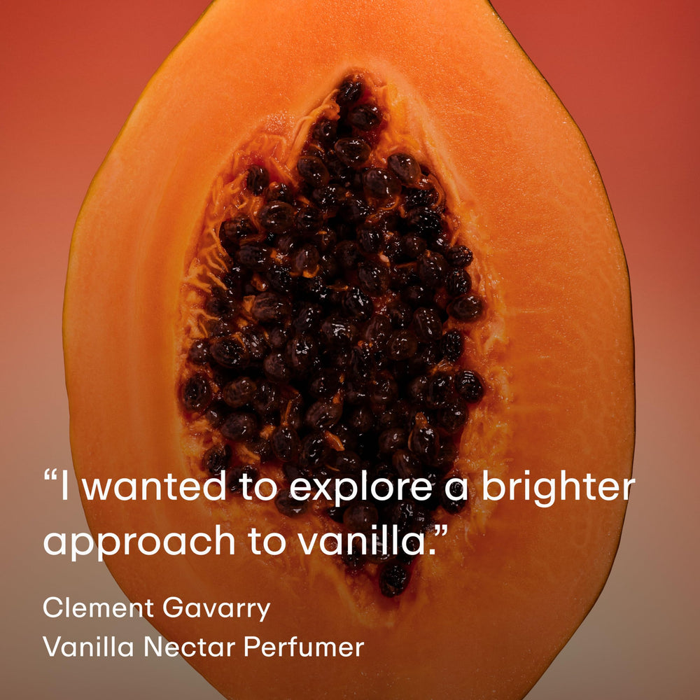 PHLUR Vanilla Nectar heart notes visual features peach blossom and coconut orchid.