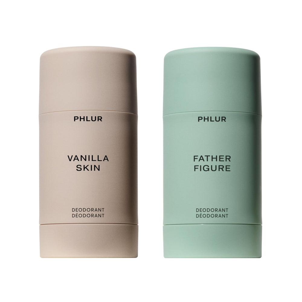 PHLUR Vanilla Skin deodorant duo pack front view highlighting daily odor protection