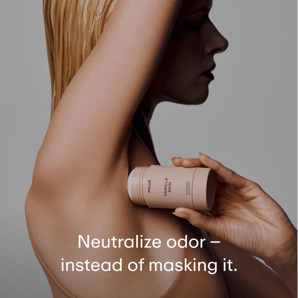 PHLUR Vanilla Skin deodorant end-use underarm application with hydrating formula