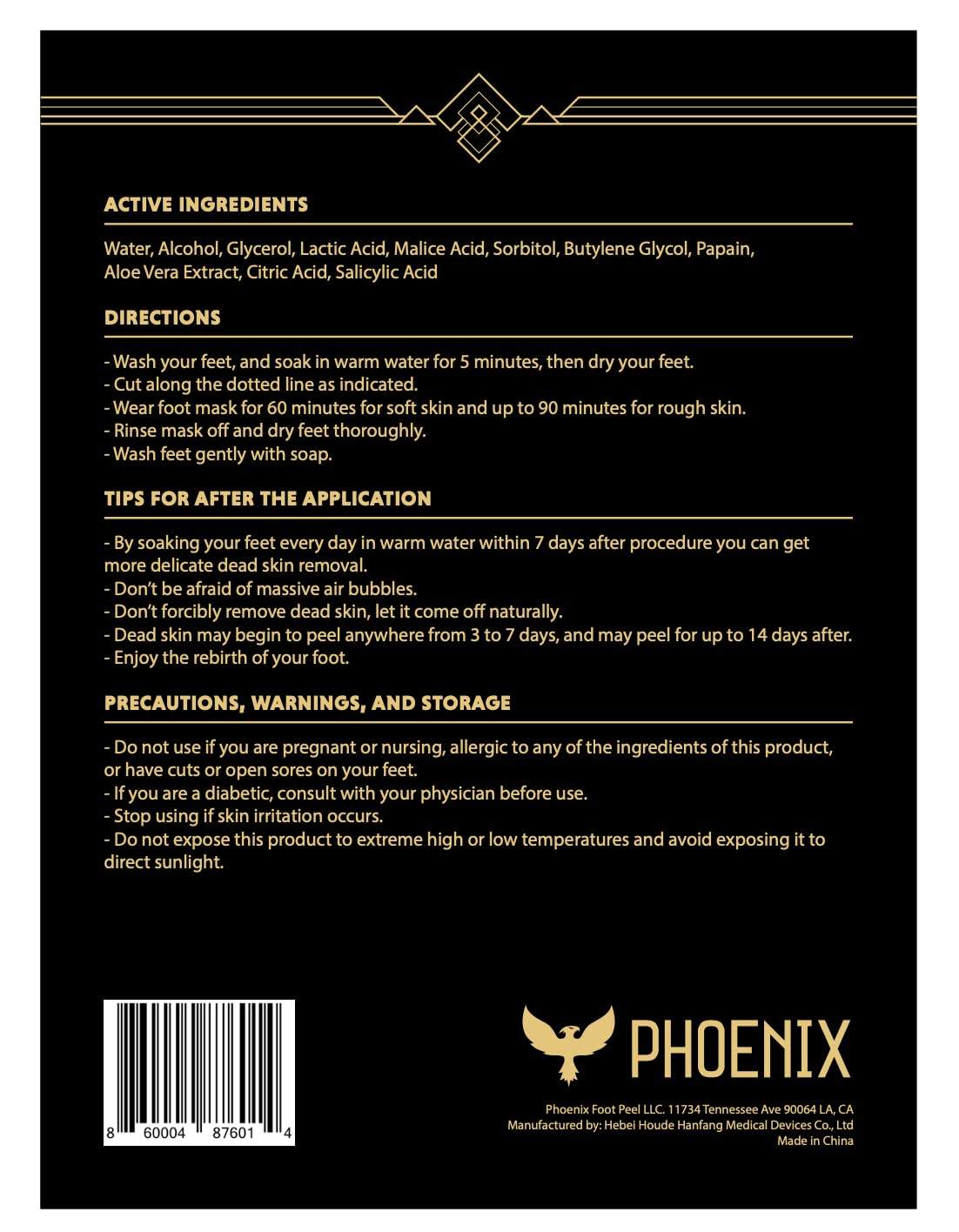 Phoenix Foot Peel for Men strong gel tube highlights extra-strength exfoliation.