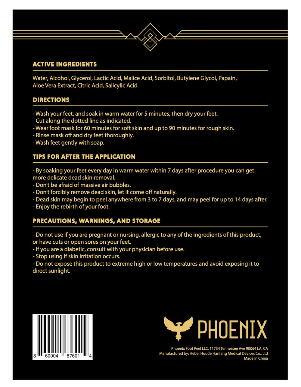 Phoenix Foot Peel for Men strong gel tube highlights extra-strength exfoliation.