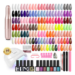 Phoenixy 53-pcs gel nail polish kit with vibrant colors for salon-quality nails at home