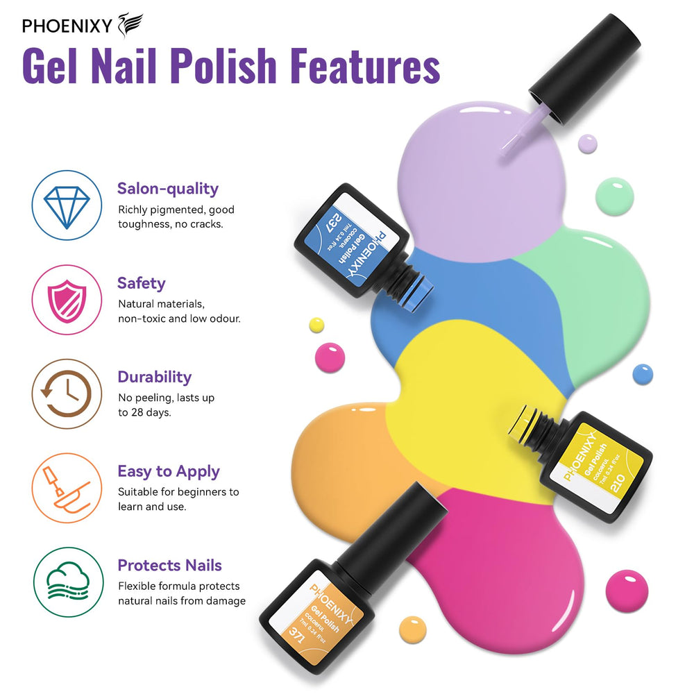 Phoenixy botanical gel colors offer low odor and rich, durable finishes