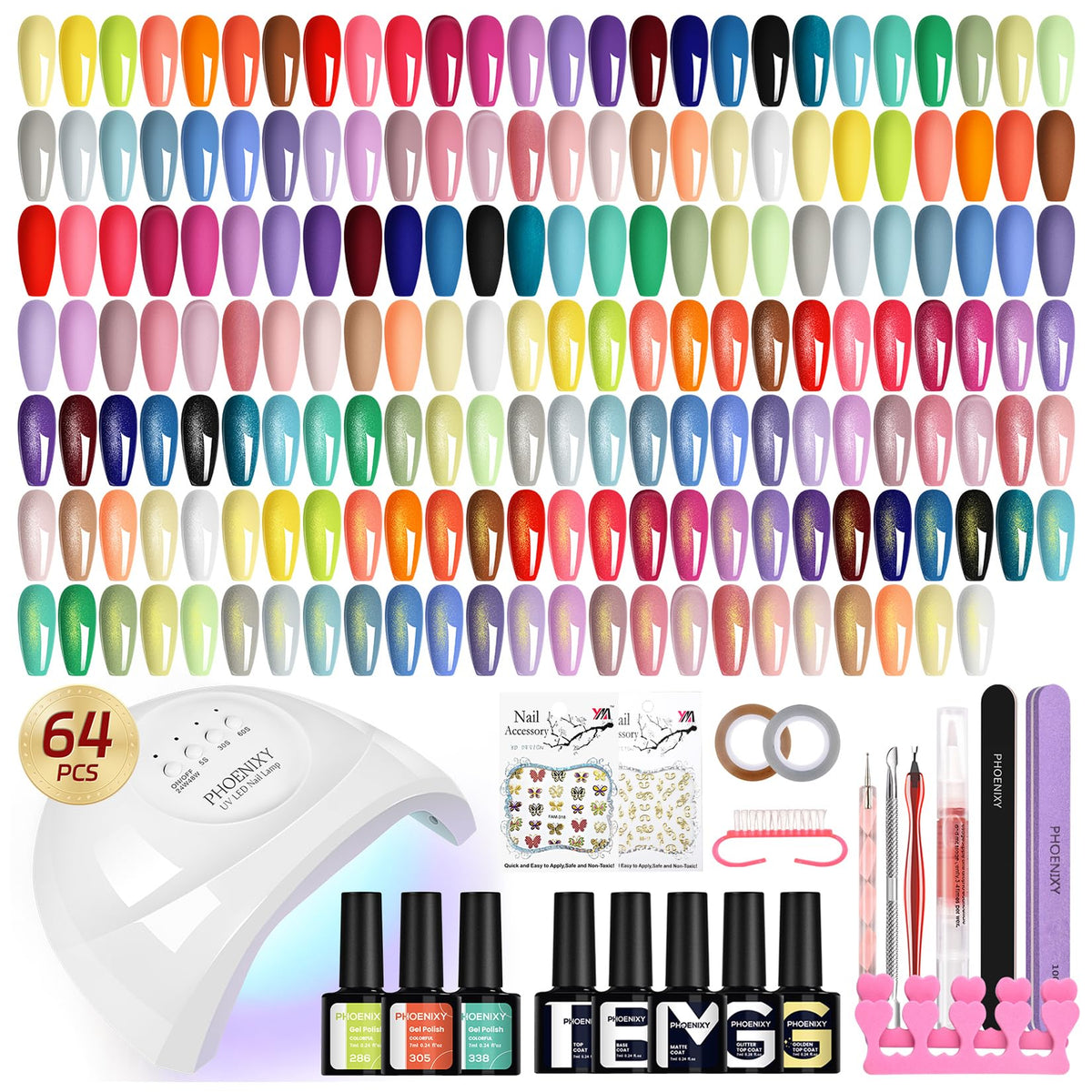 Phoenixy gel nail kit UV lamp in use for at-home salon-quality results.