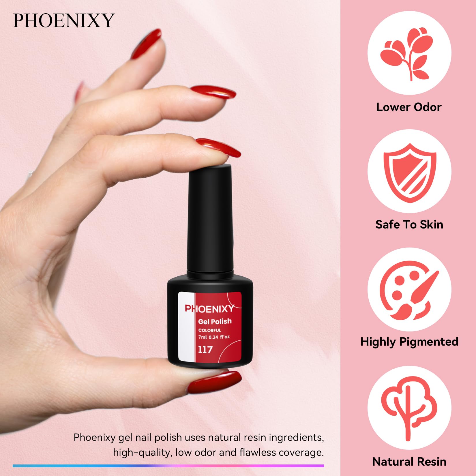 Phoenixy gold glitter top coat bottle adds festive shimmer