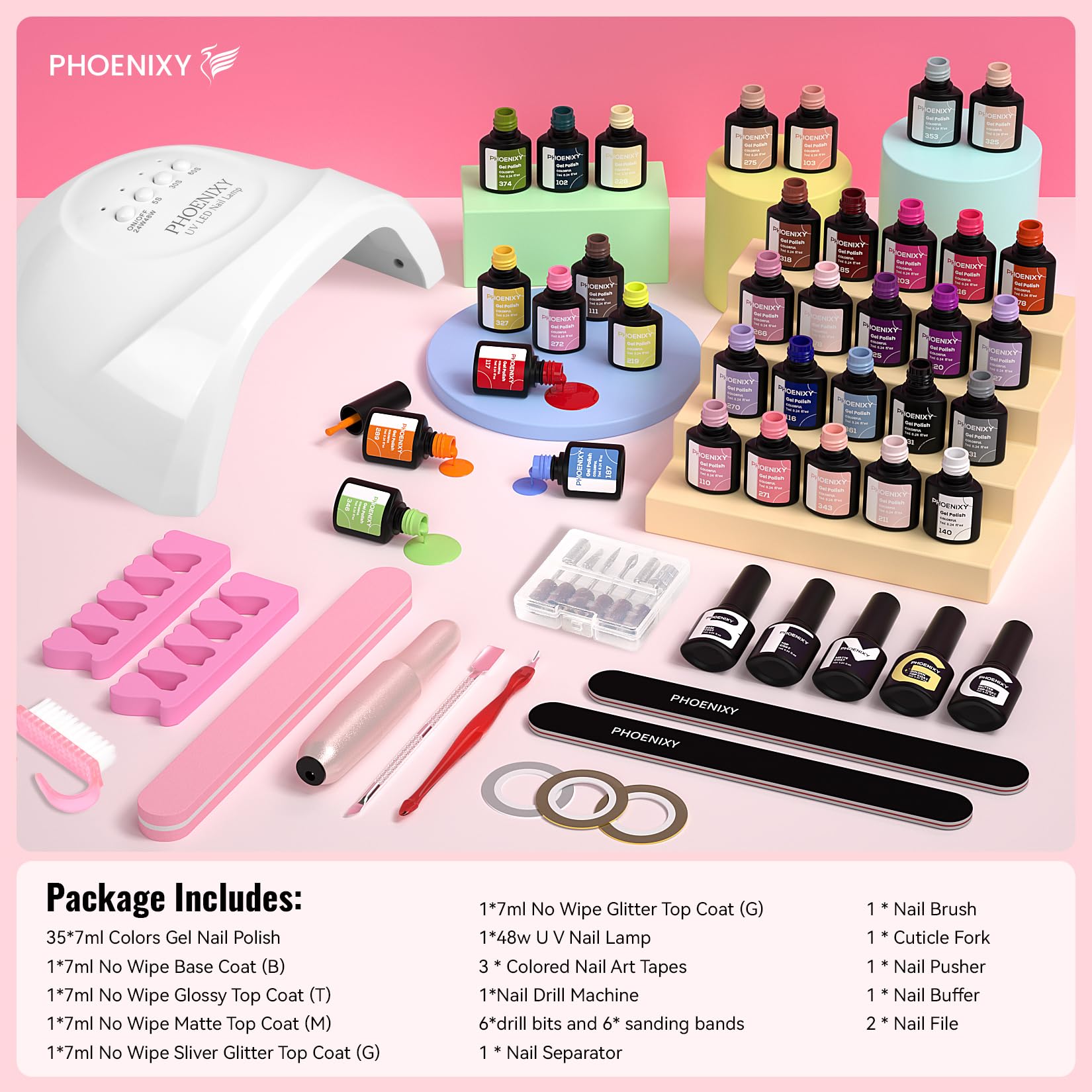 Phoenixy manicure-tools set for clean, professional prep and application