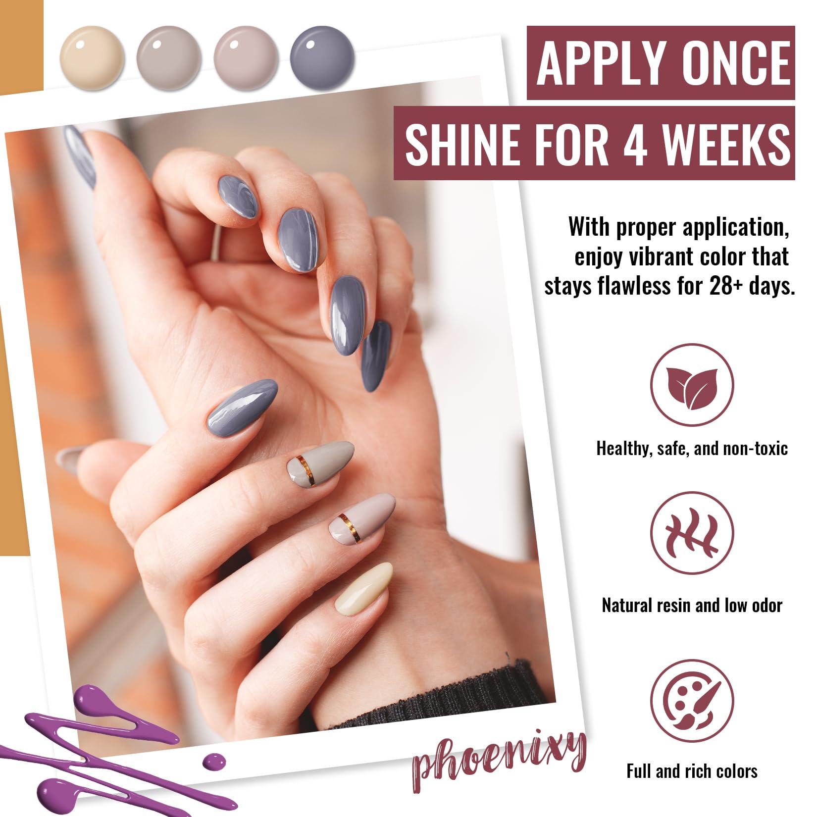 Phoenixy nail art stickers pack adds quick decorative accents to nails.