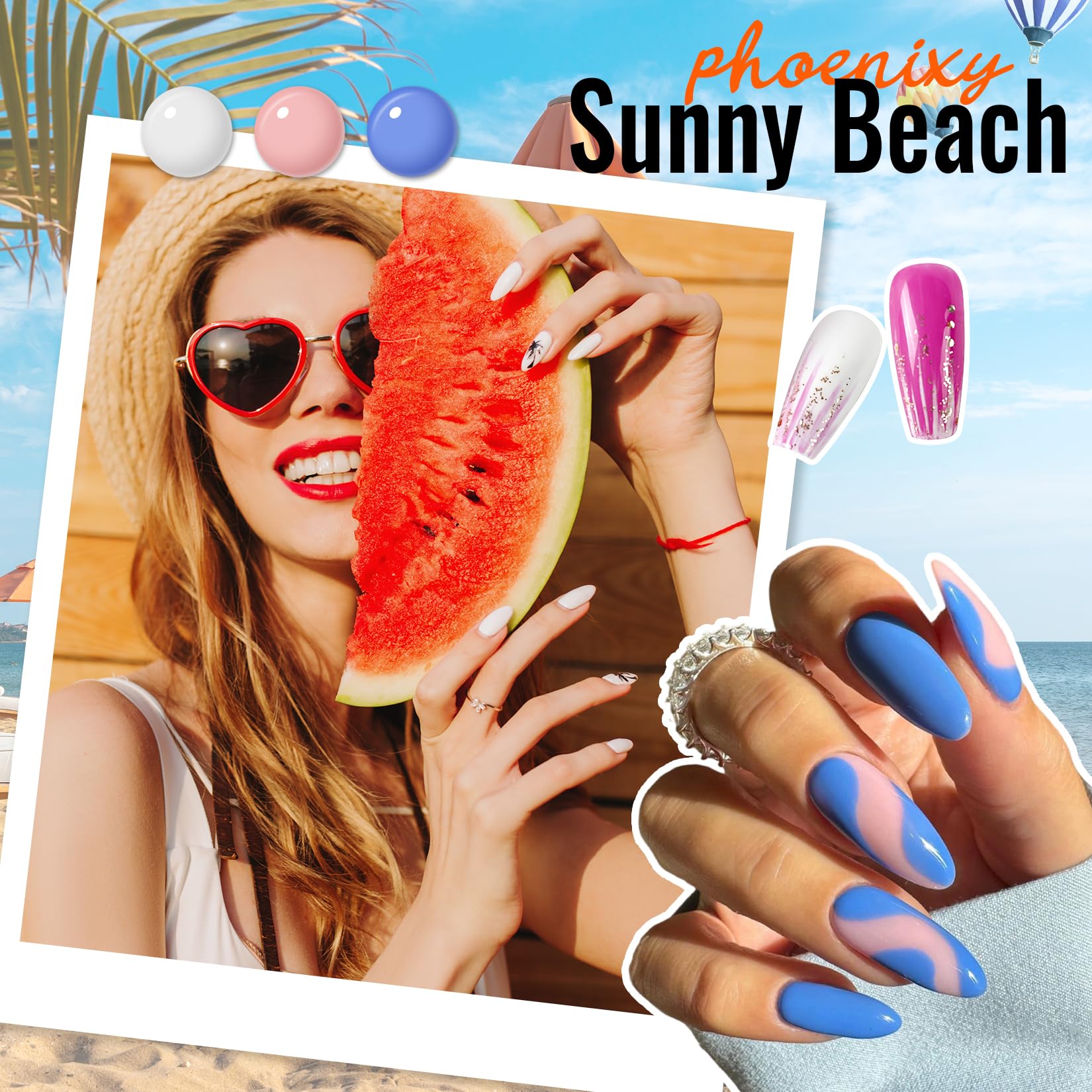 Phoenixy top coats offer glossy, matte, silver glitter, and gold glitter finishes for versatile looks.