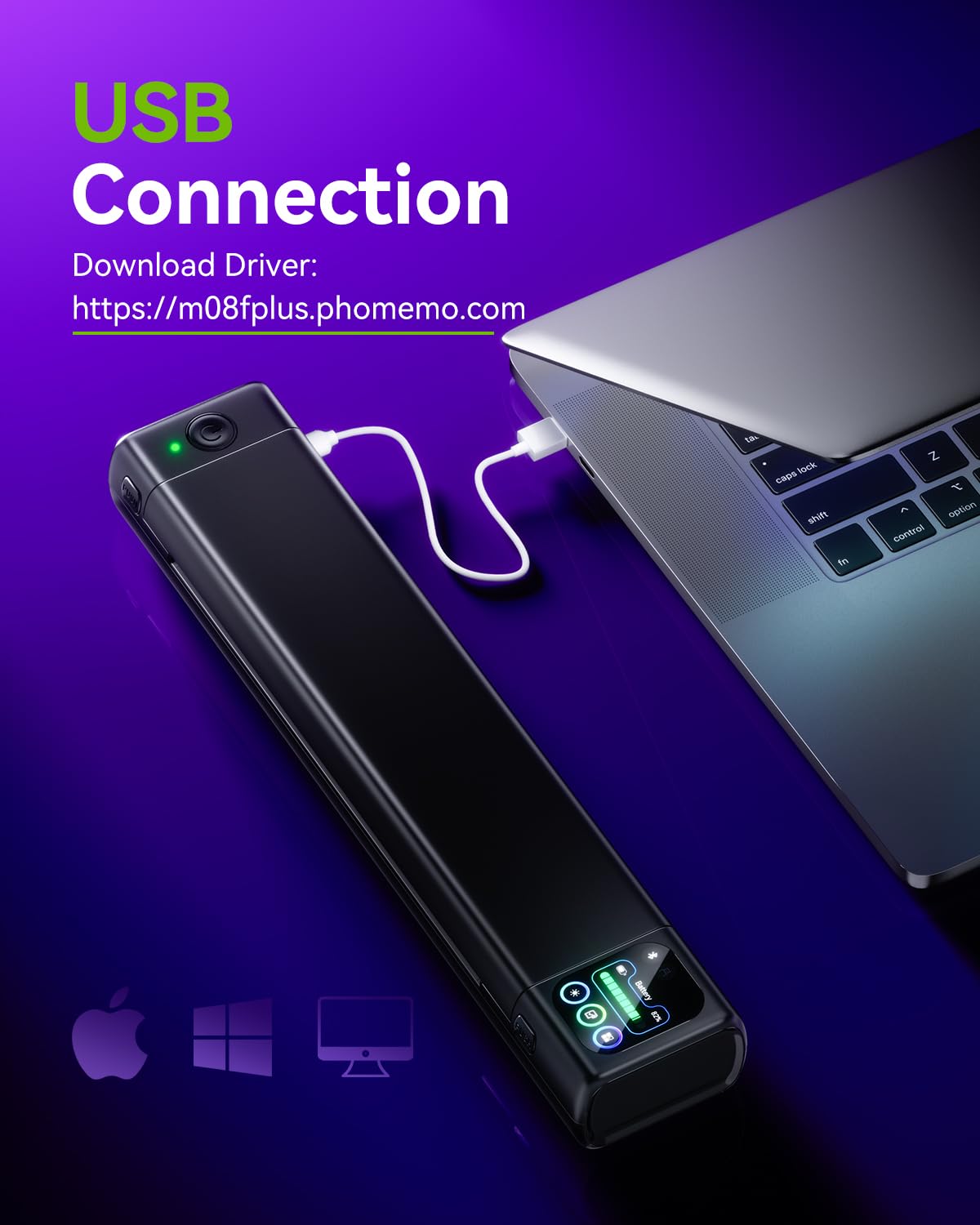 Phomemo M08F Plus stencil print demo demonstrates sharp transfer results.