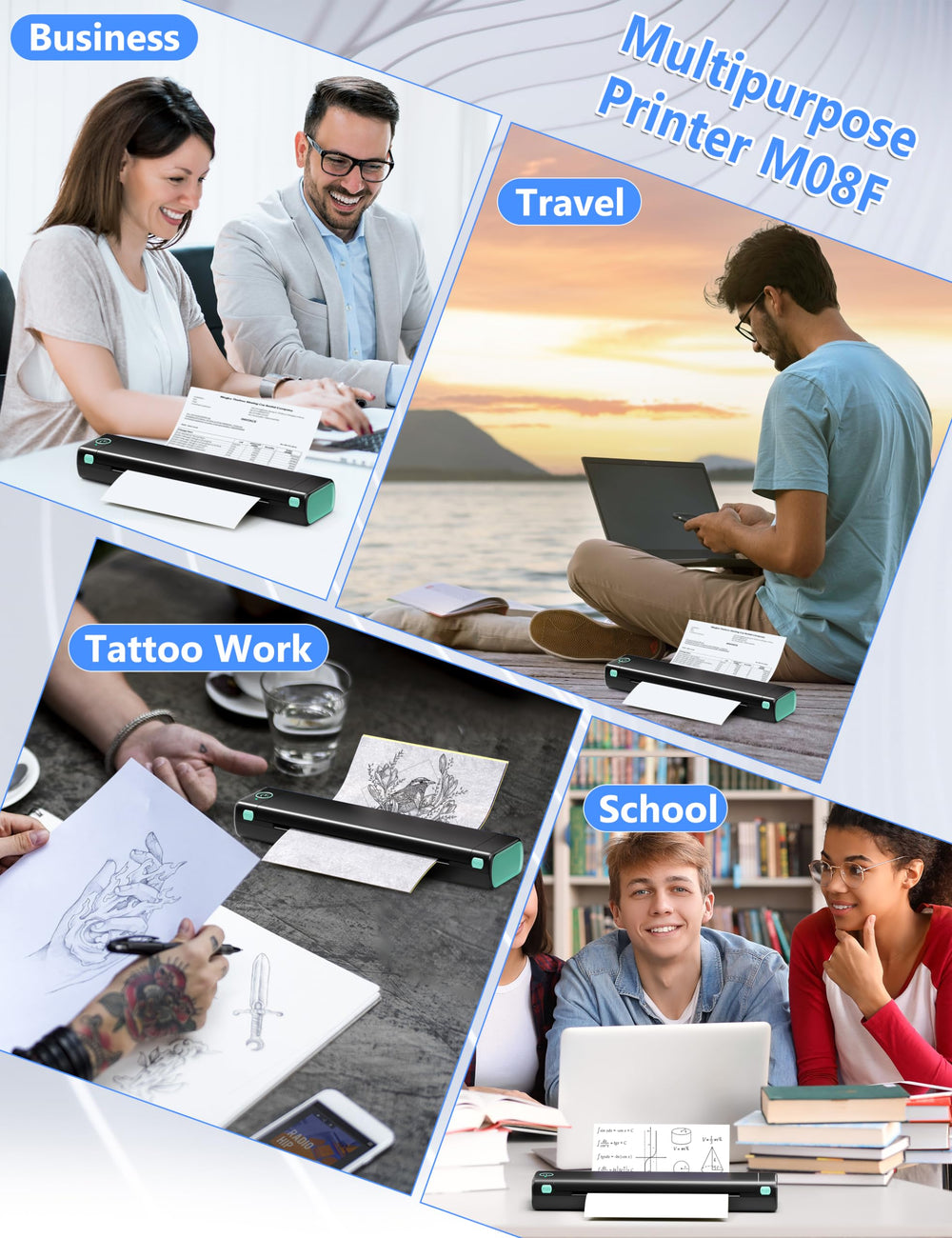 Phomemo M08F high-precision thermal printing delivers crisp stencil transfers.