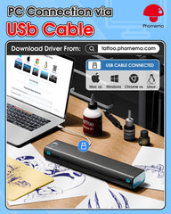 Phomemo M08F in-use with smartphone for wireless stencil printing