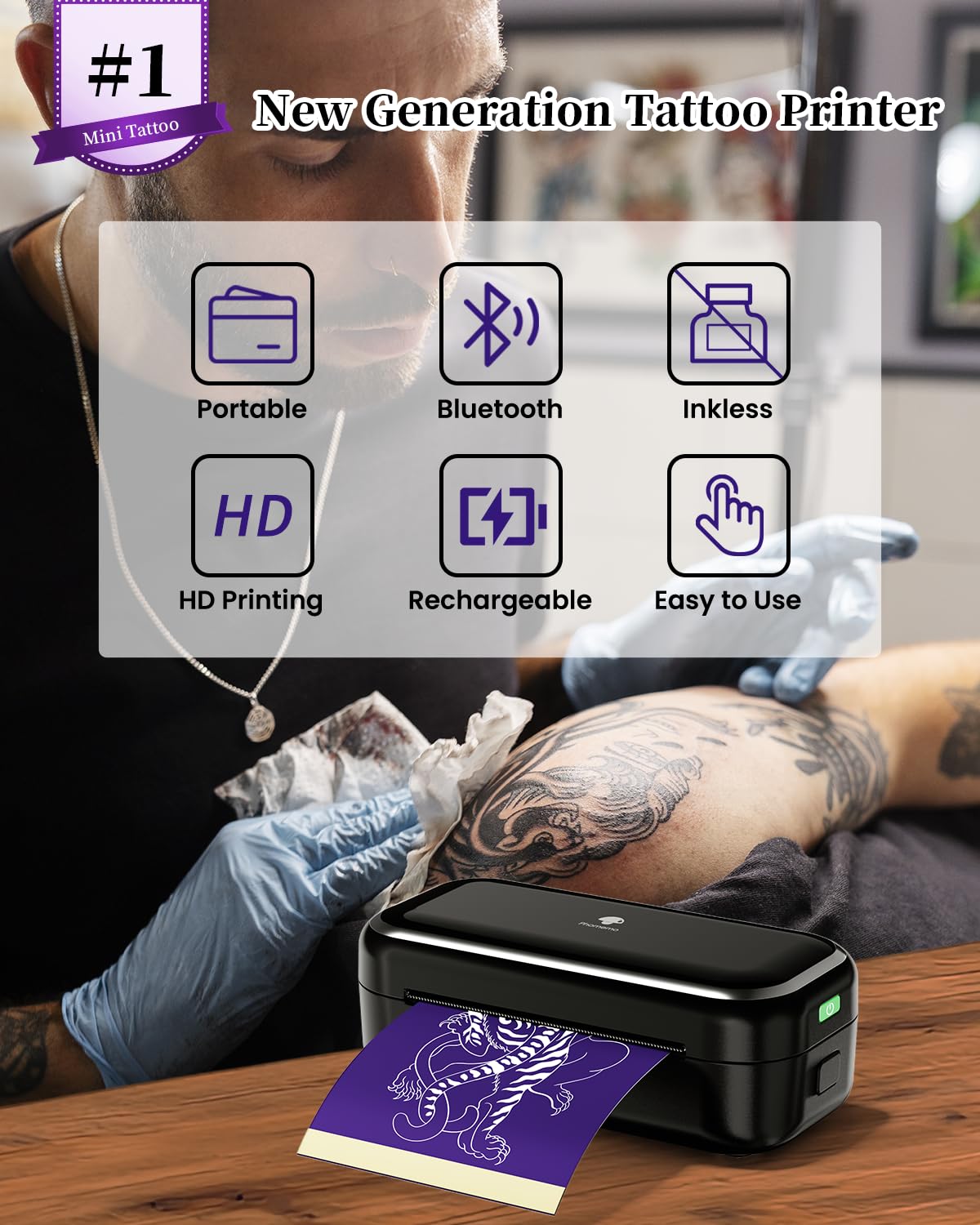 Phomemo TP31 supports 2in and 3in paper widths for flexible stencil sizes.