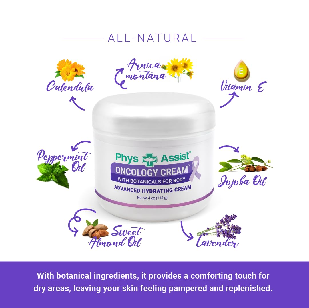 PhysAssist Oncology Cream application on skin for soothing moisturization.