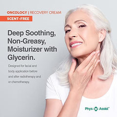 PhysAssist Oncology Recovery Cream swatch showing rich, non-greasy texture.