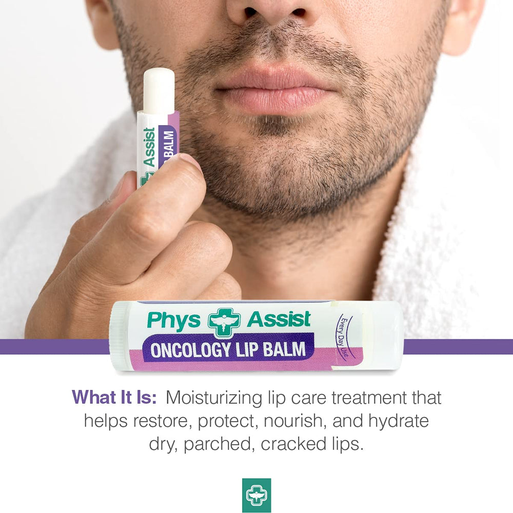Organic beeswax and coconut nourish lips in PhysAssist balm