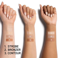 Physicians Formula Bronze Booster brush-in-use showing blendable contour
