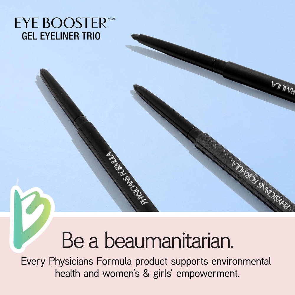 Physicians Formula Eye Booster Gel Eyeliner Matte swatch close-up for sharp edge