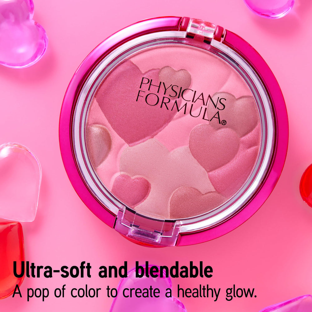 Physicians Formula Happy Booster rose brush stroke demonstrates blendable color