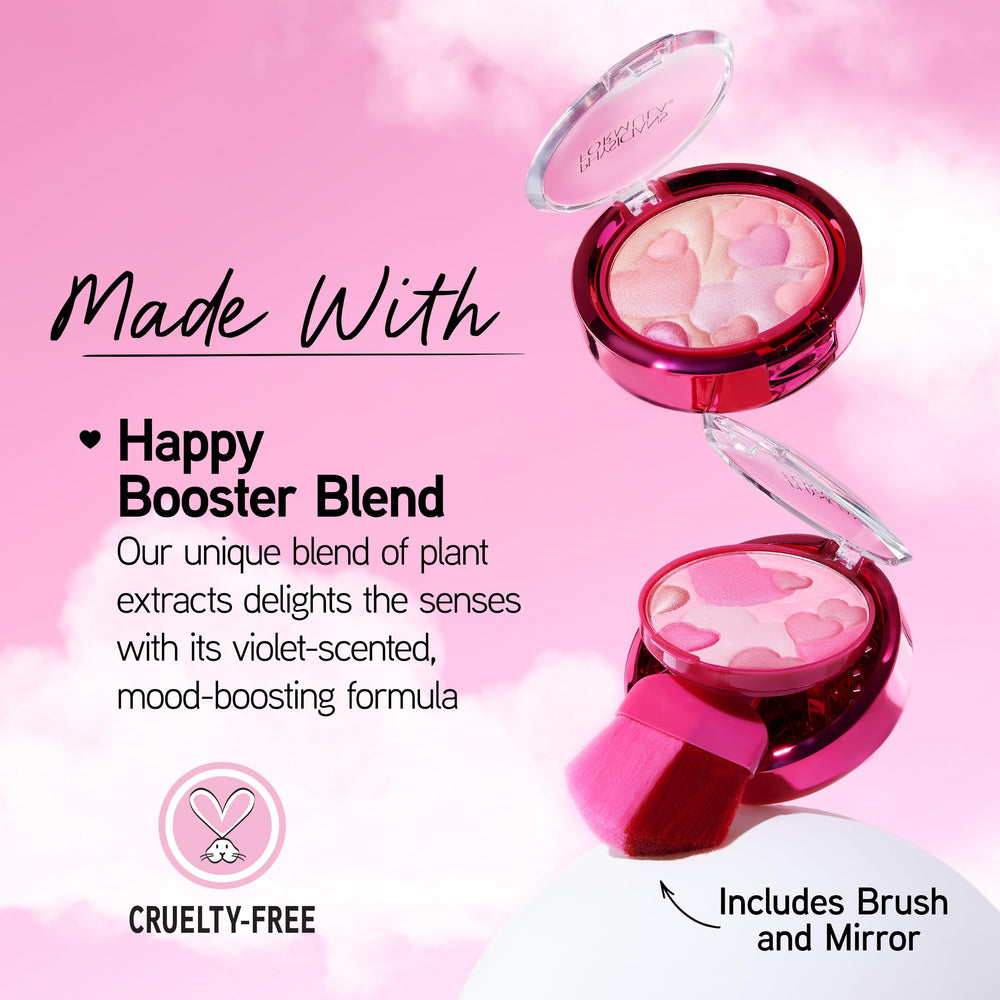 Physicians Formula Happy Booster compact close-up shows portable packaging