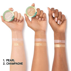Highlighter brush-application demonstrates easy blend on cheekbones